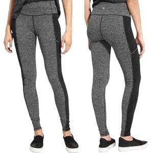 Athleta Leggings Drifter Moto Black & Gray Herringbone Pants Women’s Size Small